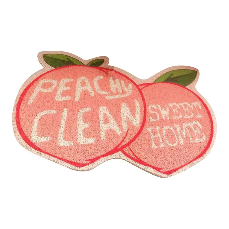 Peach Pattern Cat Litter Mat Flexible Non Slip Fruit Shape Easy Clean Mud Isolation - Image 4