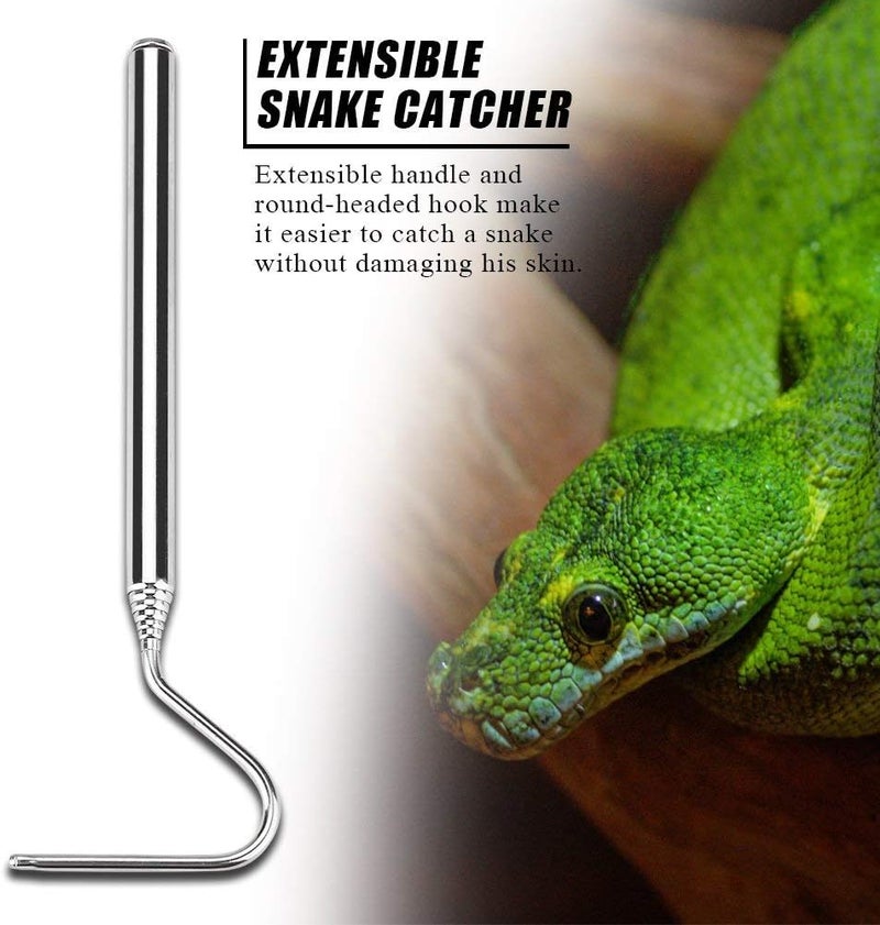 Fdit Snake Reptile Catcher Stainless Steel Extensible Telescoping Capture Hook - Image 1