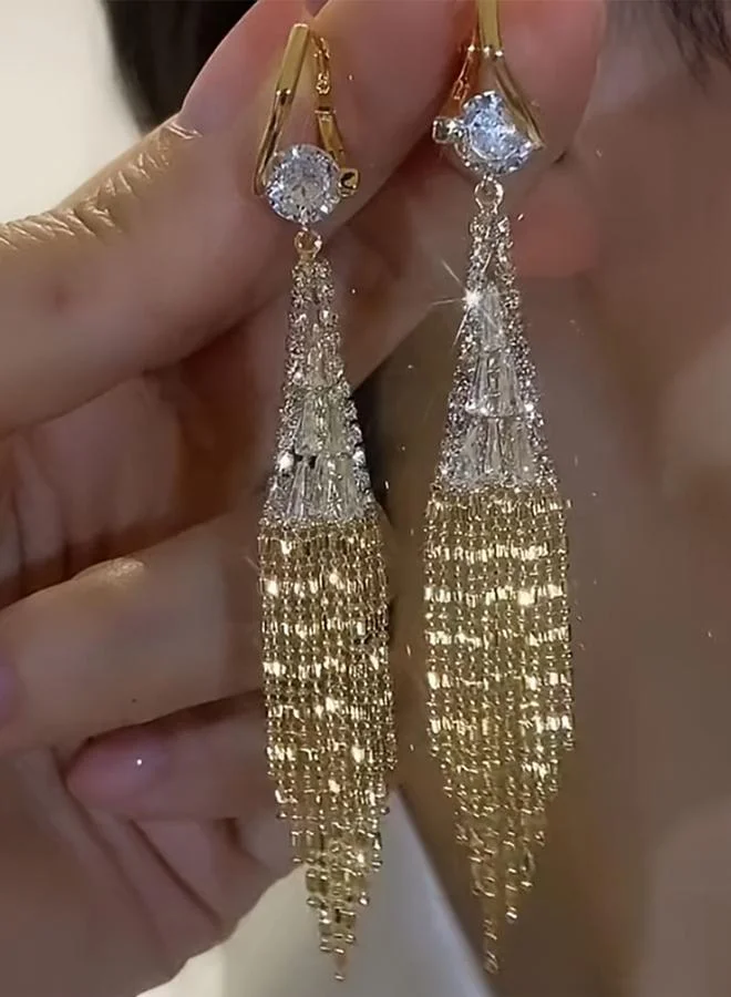 تايك تو Take Two Embellished Tassel Earrings