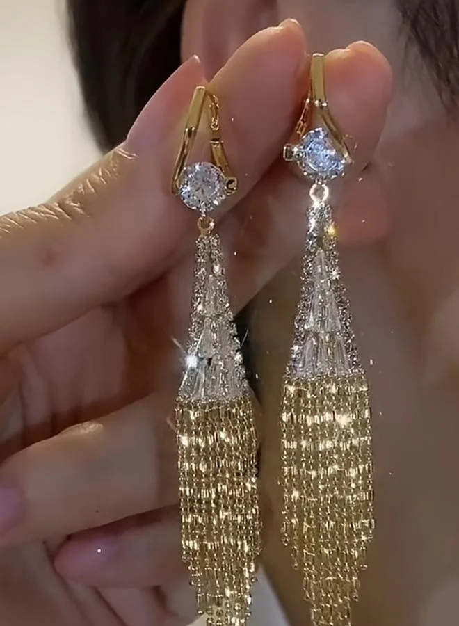 تايك تو Take Two Embellished Tassel Earrings