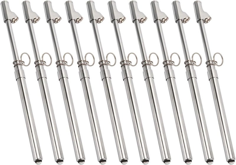 MEASUREMAN Heavy Duty Dual Head Truck Tire Gauge, Solid Brass Body, Aluminum Slide, with Hook, Range 10-150psi (10 Pack) - Image 1