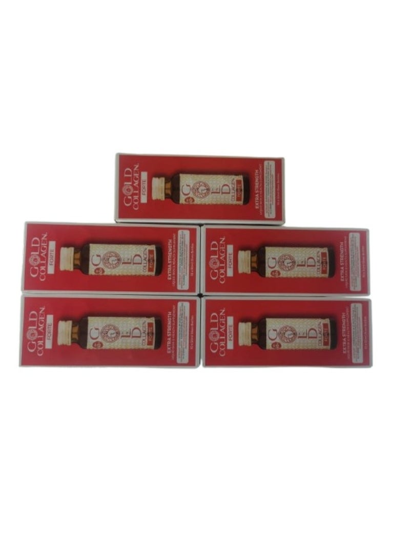 GOLD COLLAGEN FORTE 50-DAY: BEAUTY, ANTI-AGING & SKINCARE SUPPLEMENT - Pack of 5 (Each Pack has 10 bottles of 50ml) - Image 4
