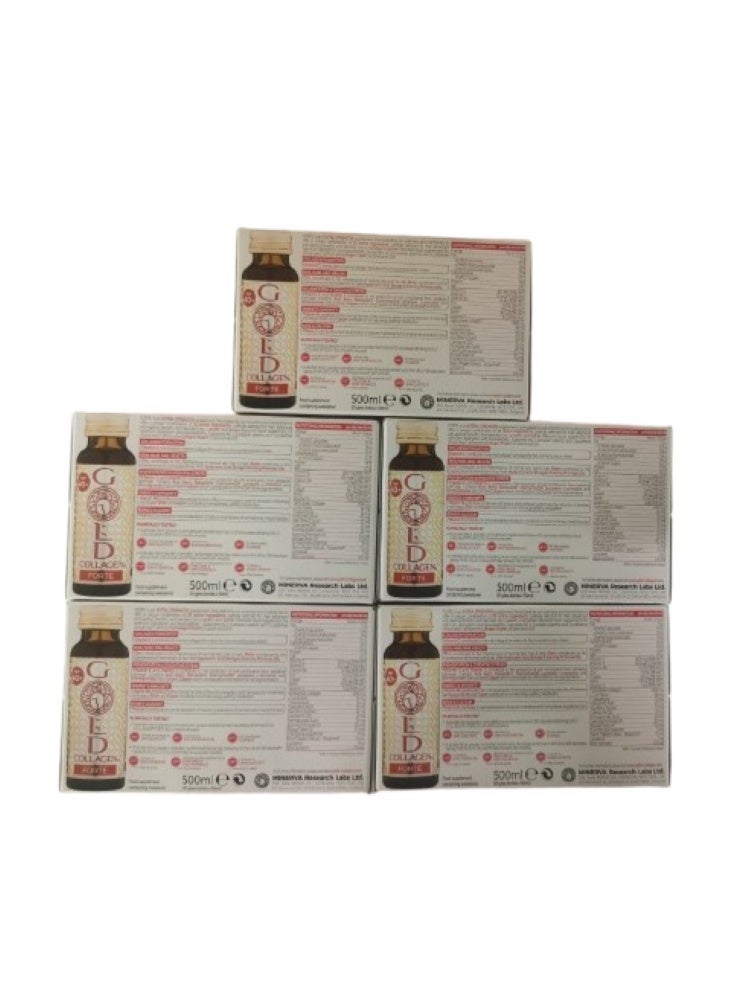 GOLD COLLAGEN FORTE 50-DAY: BEAUTY, ANTI-AGING & SKINCARE SUPPLEMENT - Pack of 5 (Each Pack has 10 bottles of 50ml) - Image 2