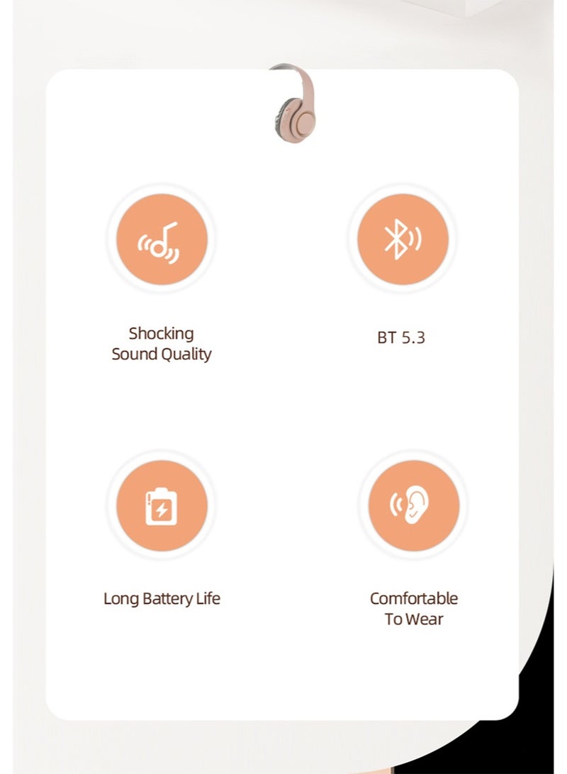 Wireless Over-Ear Headphones, 2-in-1 Bluetooth & Wired Mode with TF Card Support, Hi-Fi Stereo Deep Bass, Built-in Mic, Foldable Lightweight Design for Home, Office, PC, and Cellphone - Image 4