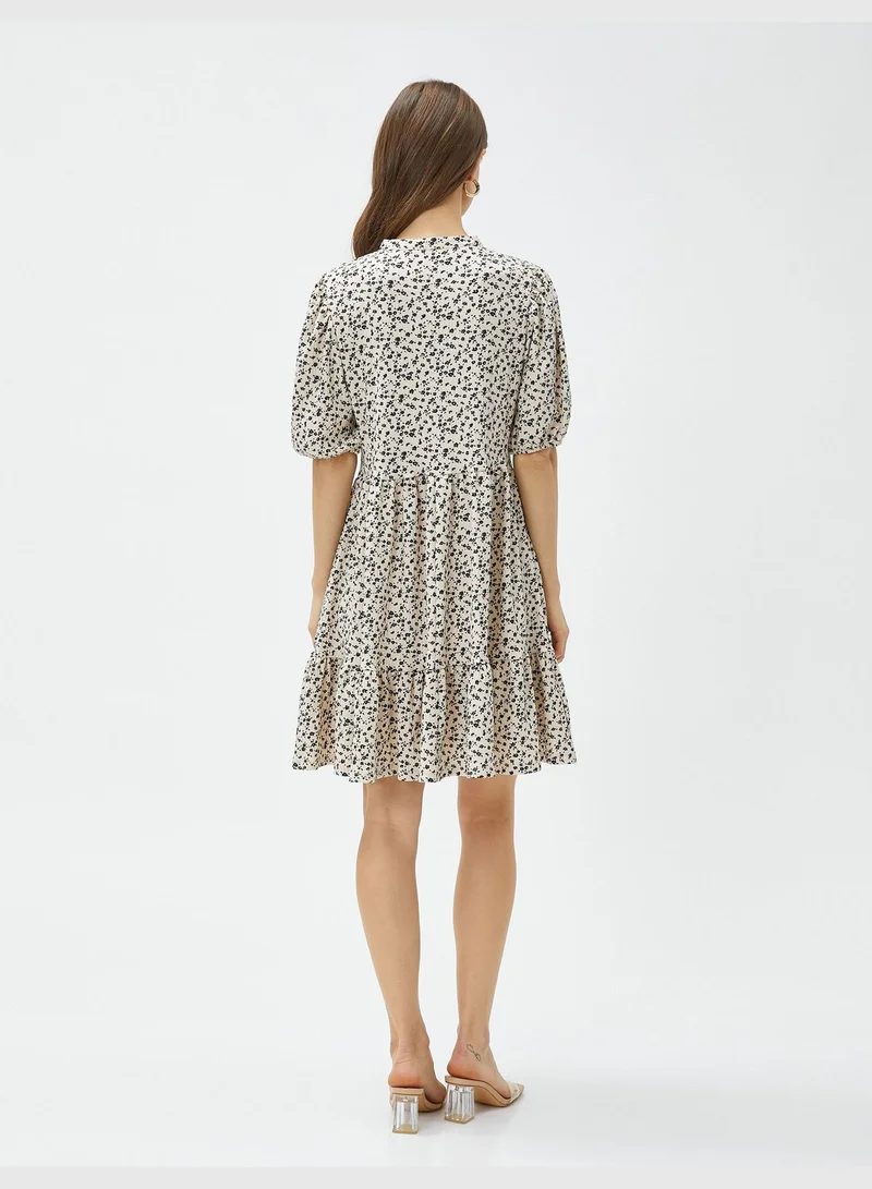 كوتون فستان متوسط الطول بطبعة الزهور