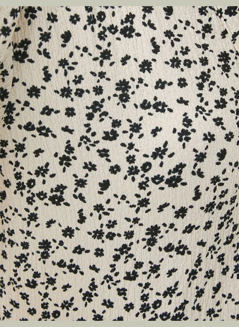 كوتون فستان متوسط الطول بطبعة الزهور