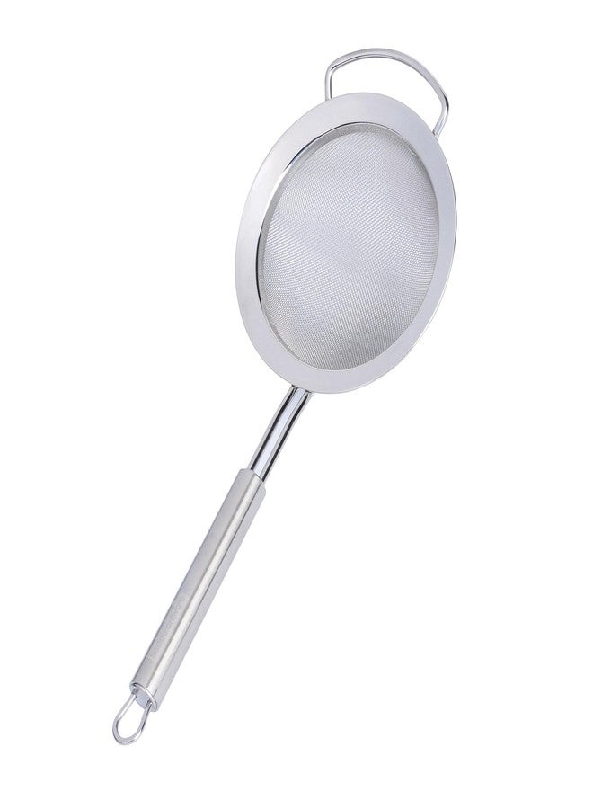 ريستورنت وير مصفاة مطبخ من الفولاذ المقاوم للصدأ مقاس 11.5 بوصة - مصفاة ألمانية قياسية بمقبض مريح، آمنة للغسل في غسالة الأطباق - مصفاة طعام معدنية مقواة للكينوا، الحساء، الصلصات، والمخبوزات - Image 2