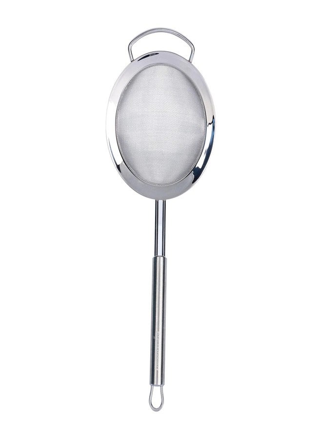 ريستورنت وير مصفاة مطبخ من الفولاذ المقاوم للصدأ مقاس 11.5 بوصة - مصفاة ألمانية قياسية بمقبض مريح، آمنة للغسل في غسالة الأطباق - مصفاة طعام معدنية مقواة للكينوا، الحساء، الصلصات، والمخبوزات - Image 1