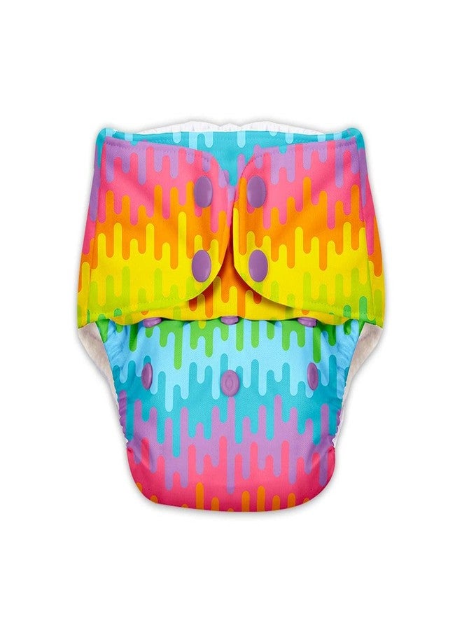 سوبربوتمز حفاضات قماشية أساسية قابلة لإعادة الاستخدام للأطفال من عمر 0-3 سنوات | مقاس واحد قابل للتعديل، قابلة للغسل وإعادة الاستخدام | الغلاف الخارجي فقط | (بدون وسادة امتصاص/حشوة) (قوس قزح) - Image 1