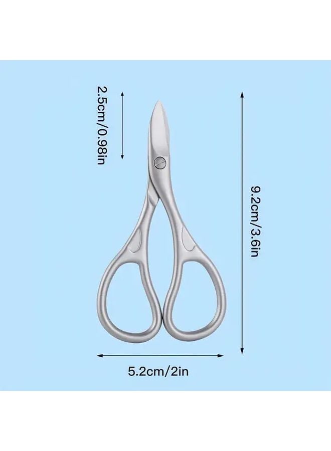 مقص أظافر محترف بشفرة منحنية ومصنوع من الفولاذ المقاوم للصدأ ثقيل الوزن باللون الفضي - Image 5