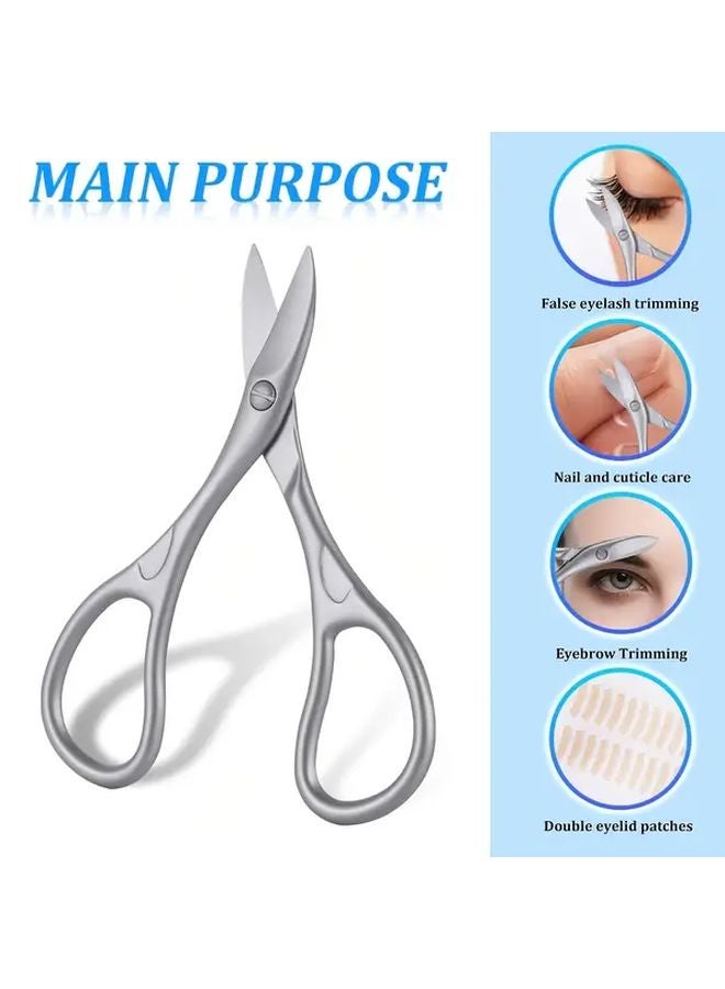 مقص أظافر محترف بشفرة منحنية ومصنوع من الفولاذ المقاوم للصدأ ثقيل الوزن باللون الفضي - Image 4