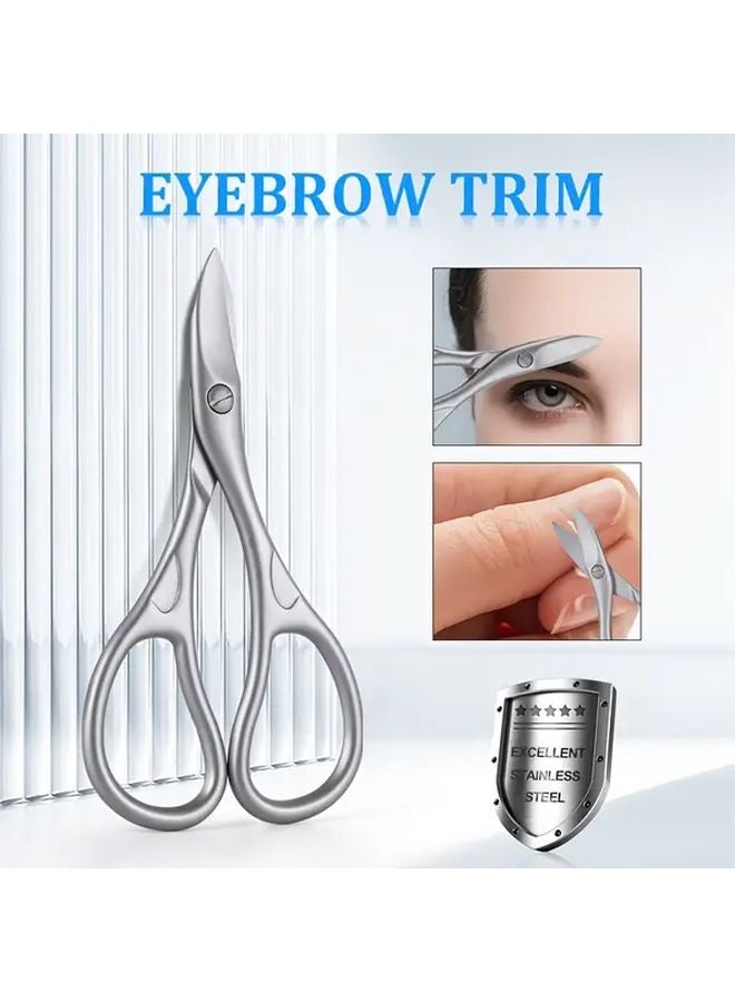 مقص أظافر محترف بشفرة منحنية ومصنوع من الفولاذ المقاوم للصدأ ثقيل الوزن باللون الفضي - Image 2