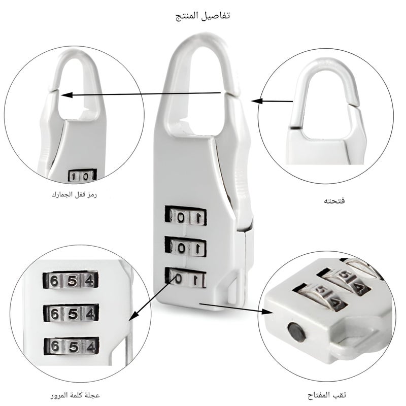Small Security Lock-3-digit code for reliable on-the-go protection! 3-digit mini digital lock for travel bags, laptop, lockers, and more! (3 pcs) - Image 3