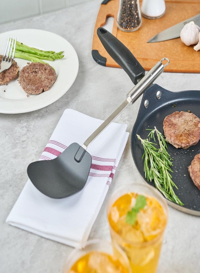 ريستورنت وير ملعقة ووك من النايلون مقاس 14 بوصة من ريستورانت وير - ملعقة آسيوية بمعيار ألماني مع مقبض من الفولاذ المقاوم للصدأ، غير لاصقة وآمنة للغسل في غسالة الأطباق - ملعقة معدنية مقاومة للحرارة للقلي السريع والأرز والمعكرونة - Image 4