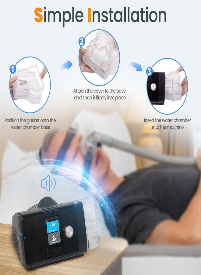 Everness عبوتان من خزانات المياه لجهاز Airsense 10 و Aircurve 10، خزان مياه بديل لجهاز CPAP مانع للتسرب ويوفر رطوبة ثابتة، مزود بتقنية التعبئة العلوية، وخزان مياه HumidAir لمستلزمات جهاز ResMed Airsense 10 - Image 5