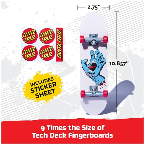 TECH DECK, Santa Cruz Handboard; Authentic Mini Skateboards, Kids Toys for Boys & Girls, Ages 6 and up (Hands Use Only) - Image 5