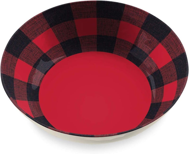 TarHong Vintage Lodge Buffalo Check Serve Bowl 119 x 31 135 oz Melamine - Image 1