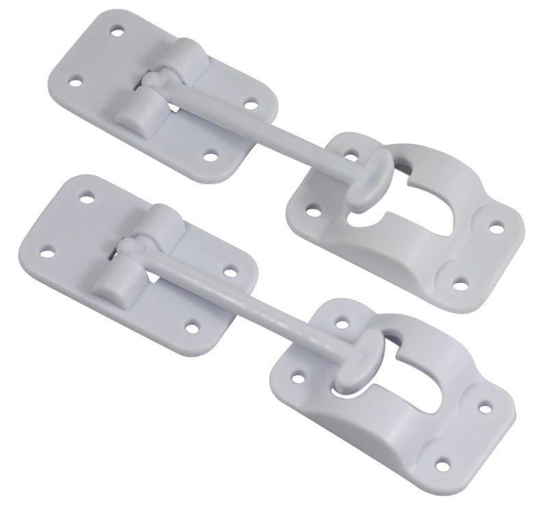 H Bowes 2 Pack RV TStyle Door Holder Catch 312 for Latch Holder Camper Trailer Cargo Hatch White