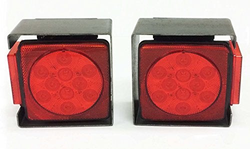LIBRA Trailer LED Square Trailer Tail/Side light Kit For Under 80" Wide Trailer w/Steel Light boxes -24005/06/17/18 - Image 1