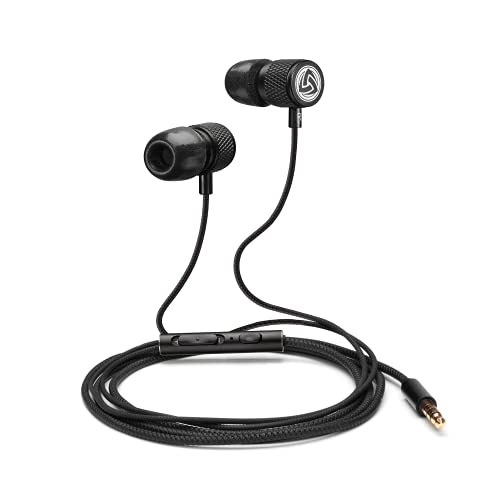 LUDOS Ultra Wired Earbuds in-Ear Headphones, 5 Years Warranty, Earphones with Microphone, Noise Isolating Ear Buds, Memory Foam for iPhone, Samsung, School Students, Kids, Women, Small Ears - Black - Image 4