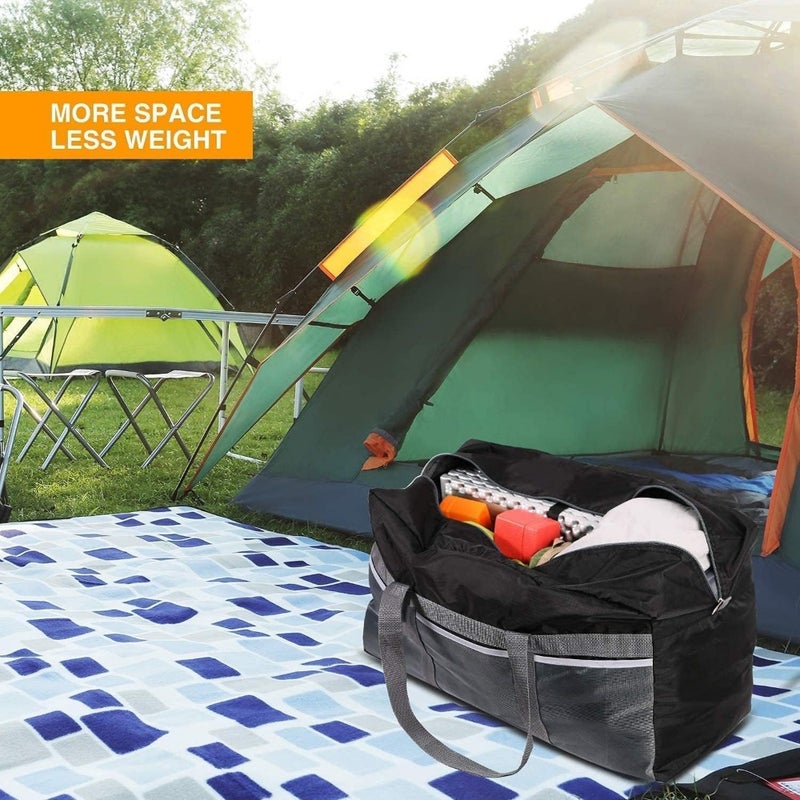 Travel bag for outdoor sports, waterproof polyester, black, foldable lightweight design with 75L/96L/100L capacity - Image 5