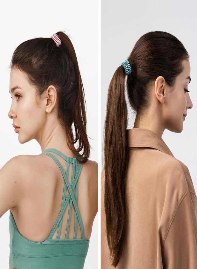 QIUTIMIY 6PCS Wristlet Keychain(Matte Medium), Colorful Spiral Coil Hair Tie for Women, Sauna Accessaries Wrist Coil Key Ring Key Holder - Image 3