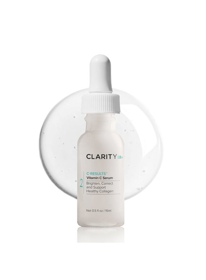 ClarityRx C-Results Vitamin C Brightening Face Serum, Natural Plant-Based Anti-Aging Facial Treatment for Dark Spots & Acne Scars (1 fl oz) - Image 1