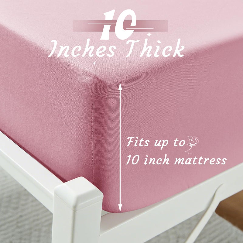 VACVELT Cot Fitted Sheet, 31 x 75 Inch Pink Cot Sheets, Ultra Soft and Breathable Microfiber Bed Cover Snug Fit for Narrow Twin/RV Bunk/Camper Bunk/Guest Beds/Trifold Mattress - Image 3