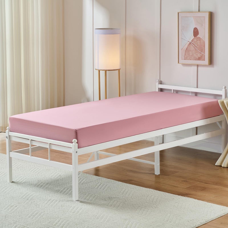 VACVELT Cot Fitted Sheet, 31 x 75 Inch Pink Cot Sheets, Ultra Soft and Breathable Microfiber Bed Cover Snug Fit for Narrow Twin/RV Bunk/Camper Bunk/Guest Beds/Trifold Mattress - Image 2