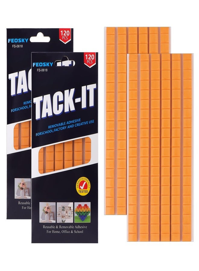 Feosky Adhesive Poster Sticky Tack Putty, Reusable and Removable Adhesive Putty, Mounting Putty for displaying Wall Paintings, Picture, Decoration, Crafts (Orange, Pack of 2) - Image 1