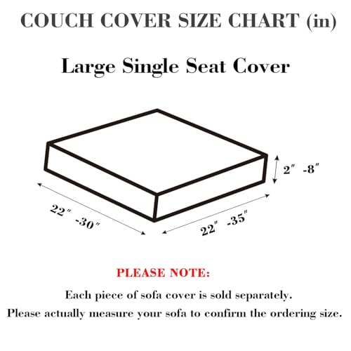 Disayu Sofa Covers Couch Covers for Sofa Pet Friendly Couch Cushion Covers Universal Sofa Covers Washable Stretch Slipcovers for Sectional Sofa Texture BlueLarge Single Seat Cover - Image 3