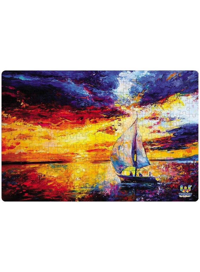 Webby Kids Sailboat in Sunset Painting Wooden Jigsaw Puzzle, 252 Pieces - Image 2