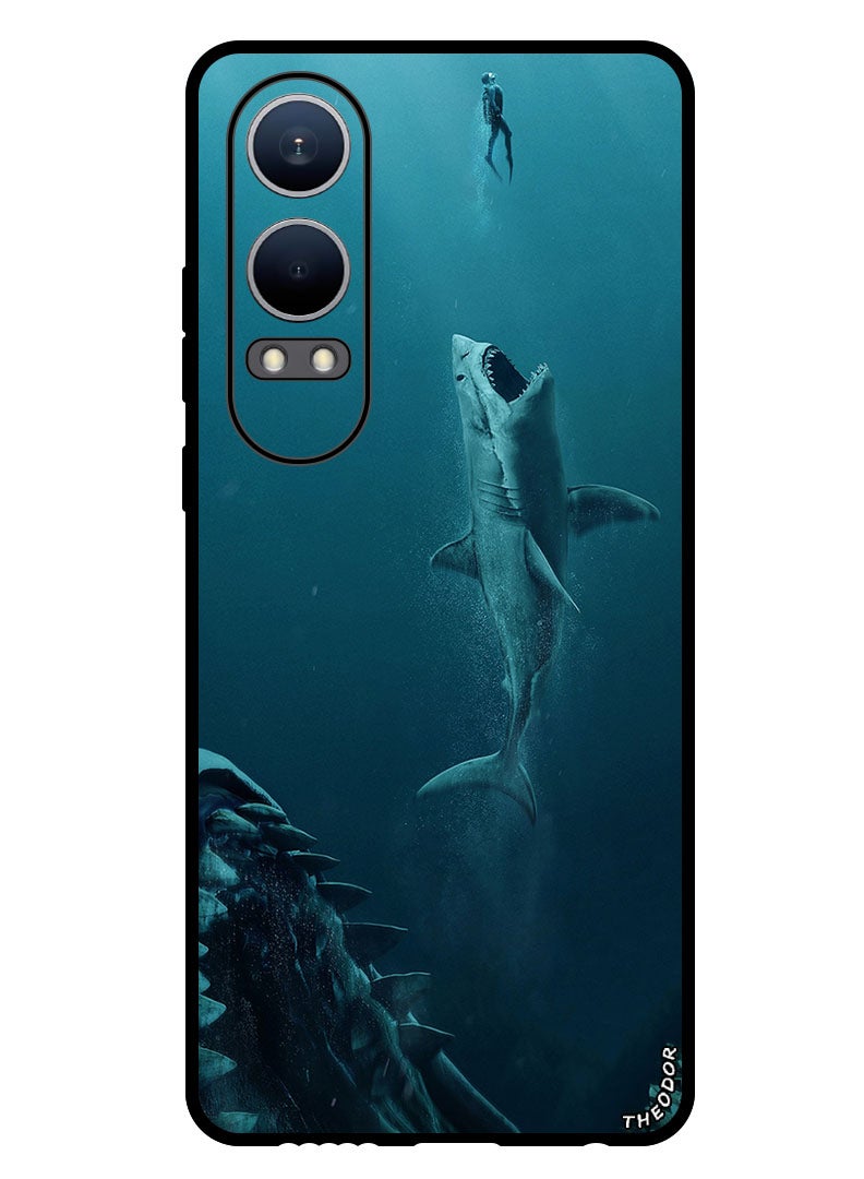 Theodor Protective Case Anti Scratch Shock Proof Bumper Cover For Oppo K12x (China) shark & men - Image 1