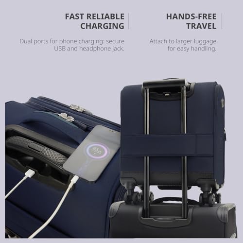 Verage Underseat Carry On Luggage with Wheels & USB Port,14 inch Wheeled Spinner Carry-on Luggages Bags for Airlines, Lightweight Overnight Suitcase for Men Women (14-Inch Compact Underseat Pro) - Image 5