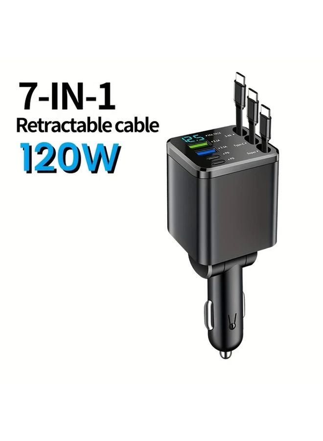 Black M14 7 In 1 Car Charger PD Fast Charge Voltage Monitor Adjustable Angle - Image 3