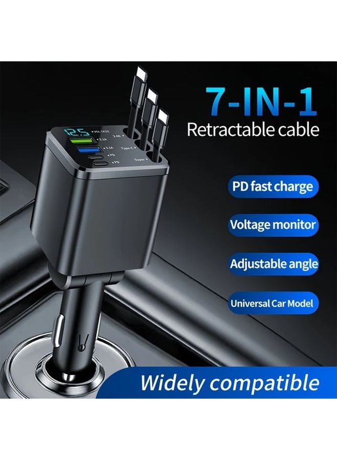 Black M14 7 In 1 Car Charger PD Fast Charge Voltage Monitor Adjustable Angle - Image 2