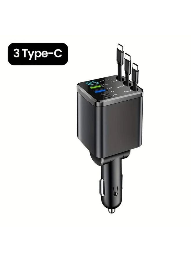 Black M14 7 In 1 Car Charger PD Fast Charge Voltage Monitor Adjustable Angle - Image 1