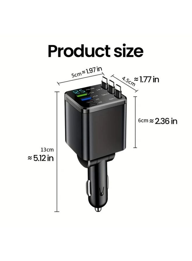 Black M14 7 In 1 Car Charger PD Fast Charge Voltage Monitor Adjustable Angle - Image 4