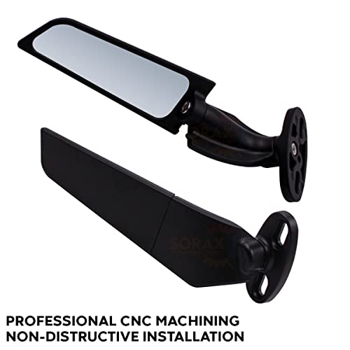 Sorax 360 Adjustable Wind Wing Rearview Mirrors Most Of The Fully-Faired Bikes Yamaha R15 V4M, R15 V4, R15 V3 | Kawasaki Ninja 250 300 400 Suzuki GSX250R (Pack of 2) - Image 4