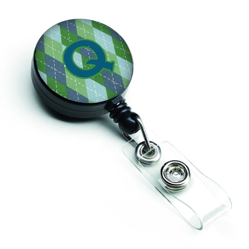 ""Caroline's Treasures Initial Q Monogram  Blue Argoyle Retractable Badge Reel  Multicolor (CJ1020-QBR)""