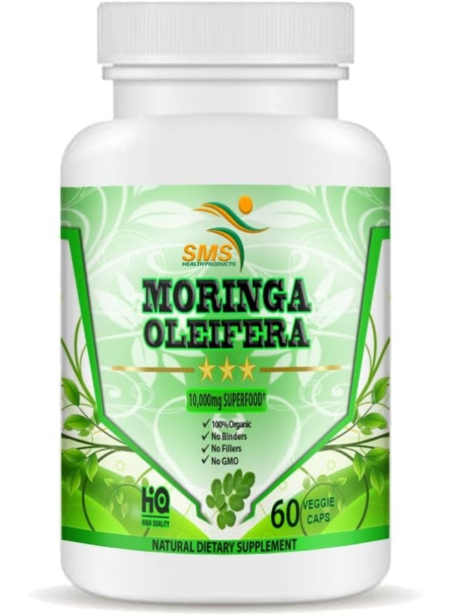 Sms Moringa Capsules Equiv to 10,000 mg Moringa Powder - Immune Support Green Superfood Moringa Oleifera Pills Rich Antioxidant Properties Vegan Friendly Anti Aging Support - 60 Capsules by SMS  - Image 5