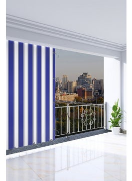 210 x 200 cm Blue Colored Balcony Curtain