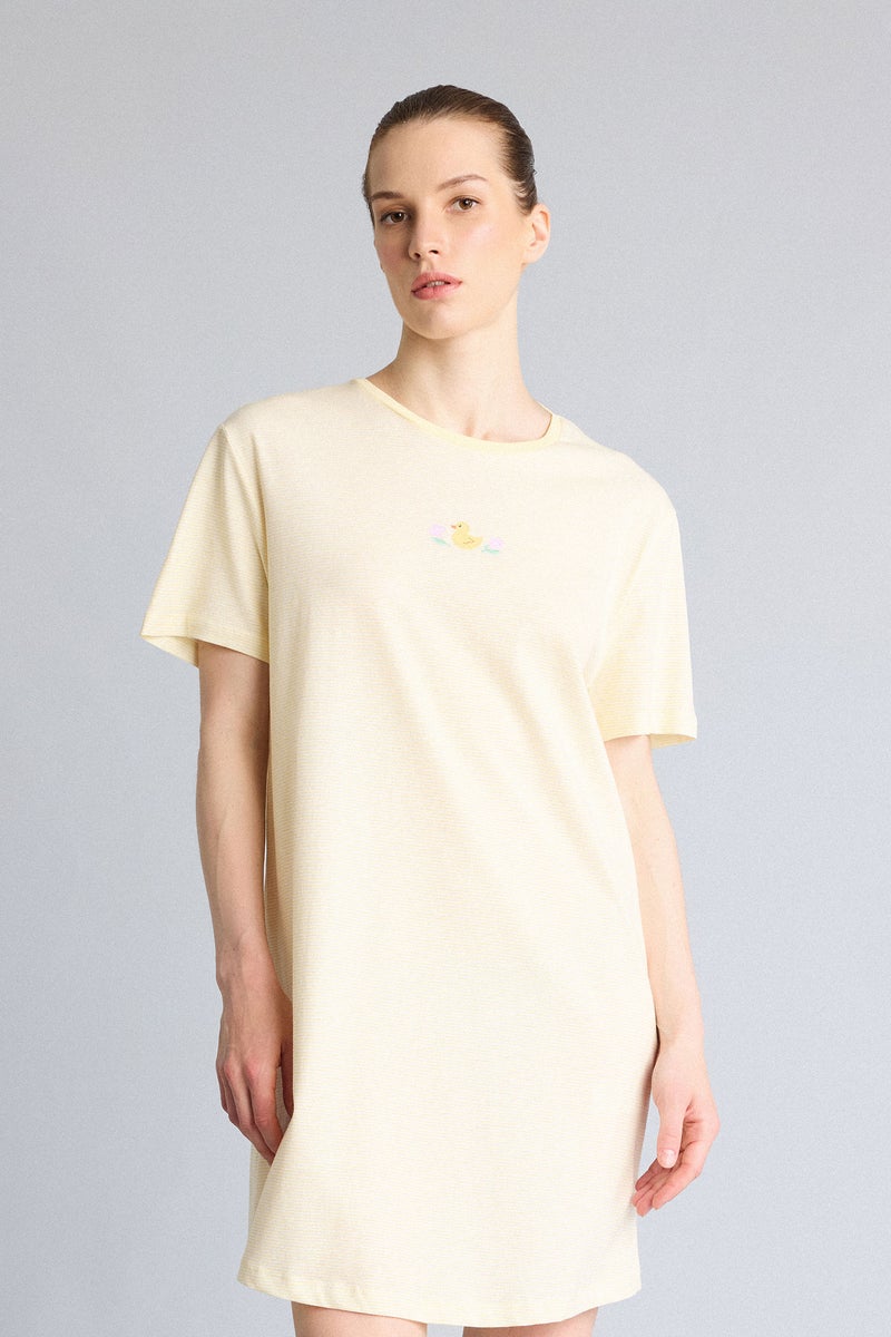 DeFacto Yellow Woman Regular Fit Crew Neck Knitted Dress Casual - Image 3