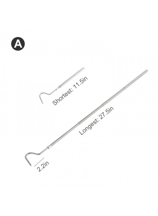 WACOOL 2 in 1 Collapsible Snake Hook, Adjustable Snake Tong Snake Grabber Cather Stick Handheld Pick-up Tool, 2 Hooks Suitable for Small Snake & Large Snake Catching Controlling Moving - Image 3