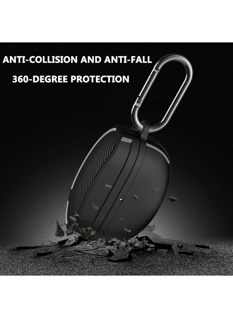 Aookay for Sony WF-1000XM5 2023 Case Cover with Carabiner Keychain, Protective Carbon Fiber Texture Portable Anti-Scratch Shock Resistant Cover [Not Original] (Black)  - Image 5