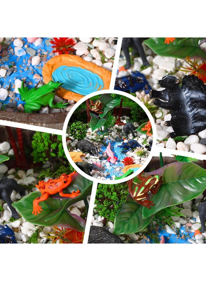 Sratte 26 Pcs Rainforest Animals Figures Playset Include Jungle Animals Figures Model Trees Rain Forest Diorama Project Supplies for Cake Topper Toddlers Gift Birthday Party Decor(Tray Not Included) - Image 3