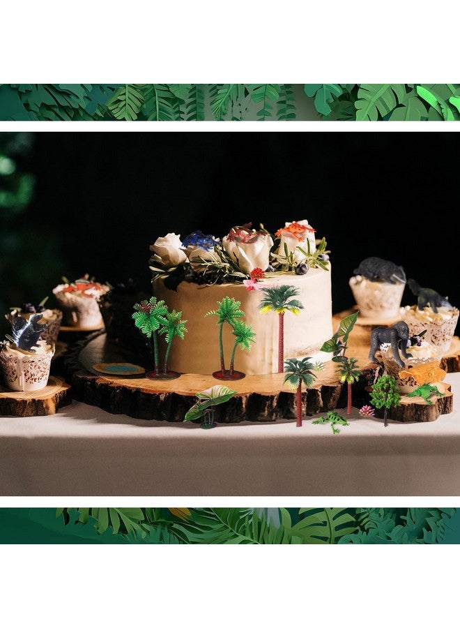 Sratte 26 Pcs Rainforest Animals Figures Playset Include Jungle Animals Figures Model Trees Rain Forest Diorama Project Supplies for Cake Topper Toddlers Gift Birthday Party Decor(Tray Not Included) - Image 4