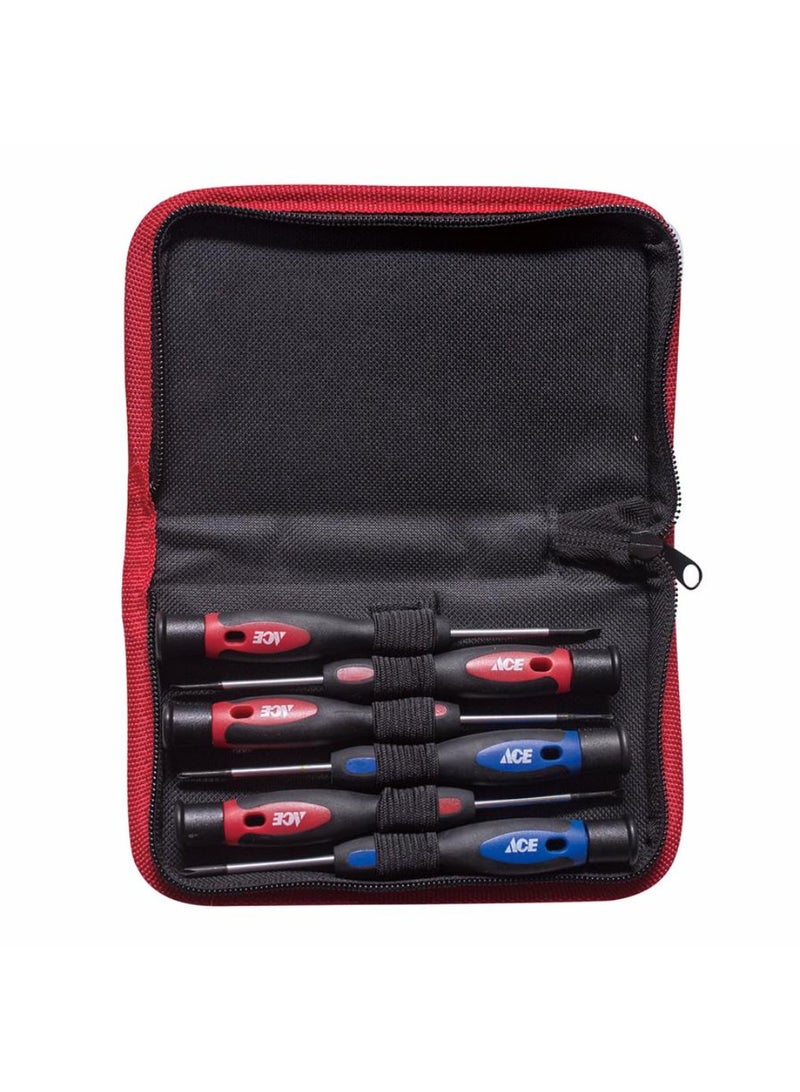 ACE Precision Screwdriver Set W Case 6pcs