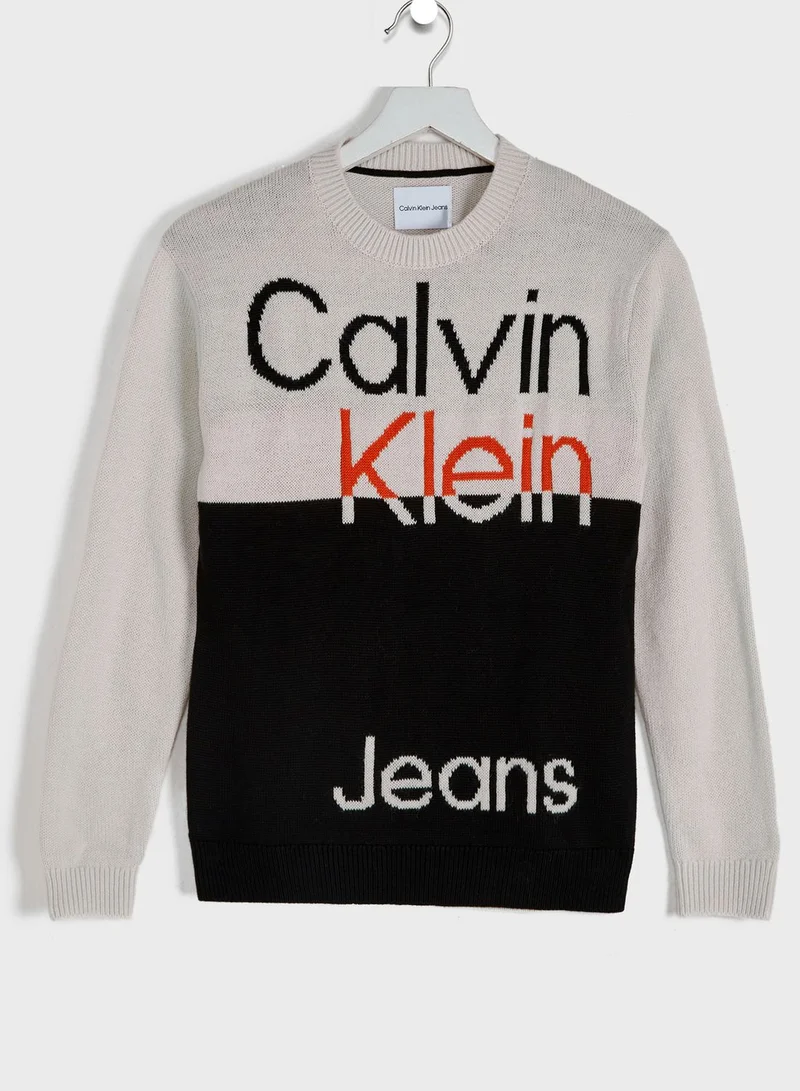 Calvin Klein Jeans Logo Printed Crew Neck Sweater