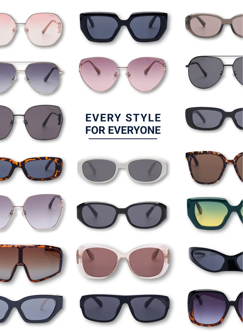 flâneur Stylish Polarized D-Frame Sunglasses For Women and Men Black